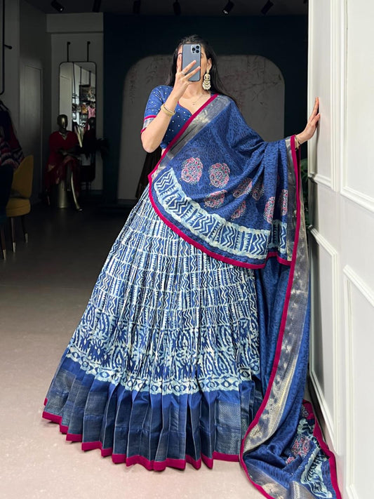 Zarakh Printed Lehenga Choli with Dupatta